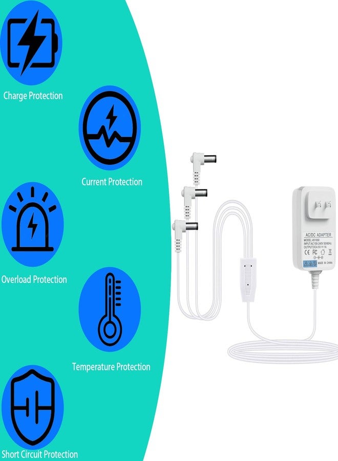 nvmw 4.5V AC/DC White Power Adapter for Lemax Lighted Village Accessory,Compatible with Lemax#94563 94564 74707 74295 84428 94565 94566 94527 for Christmas Micro Lighting Building Decoration(3 Output,2PCS) - Image 5